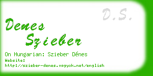 denes szieber business card